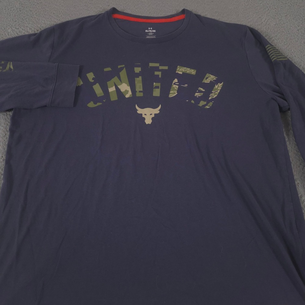 Under Armour Shirt Mens XL Blue Project Rock Veterans Day Camo United Graphic